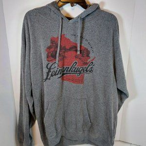 Vintage Leinenkugel's Gray Hooded Sweatshirt Micro Brew Beer Mens XL Brewery
